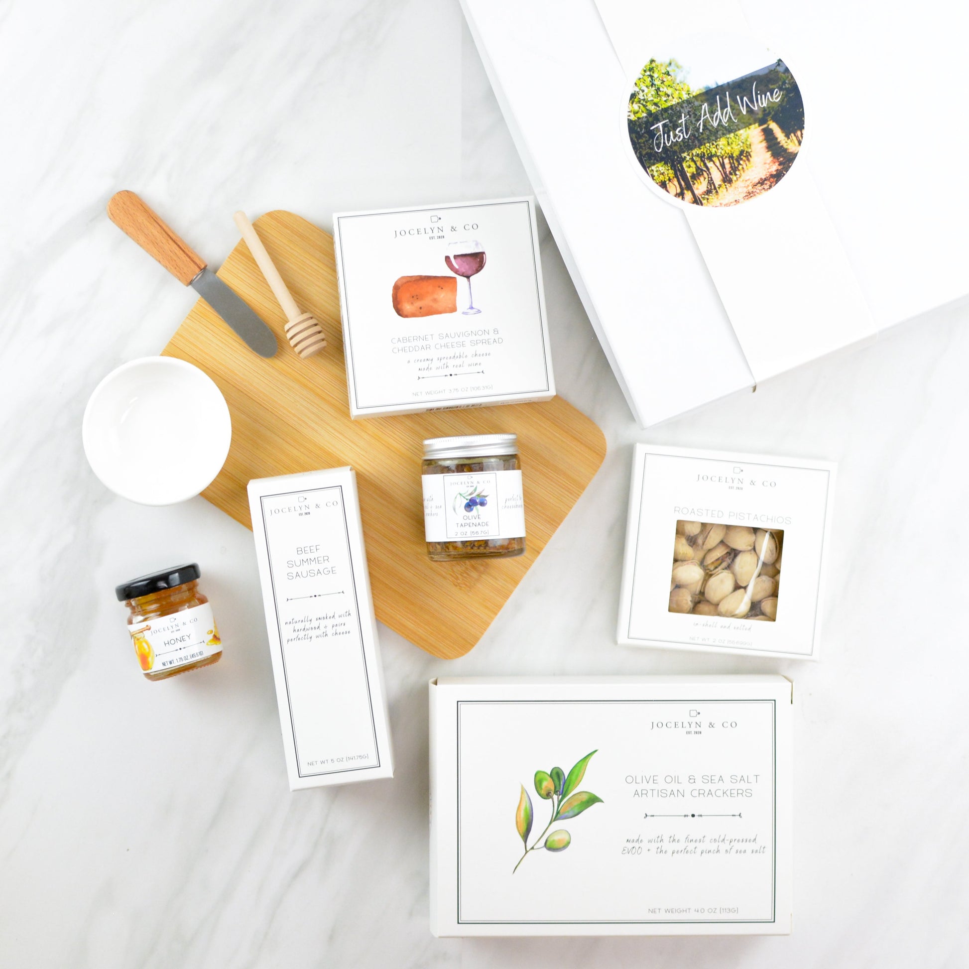 Just Add Wine gift – Party-ready gift with snacks designed to pair with wine